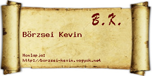 Börzsei Kevin névjegykártya