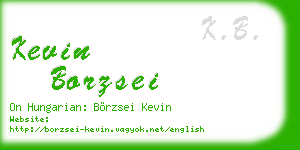 kevin borzsei business card